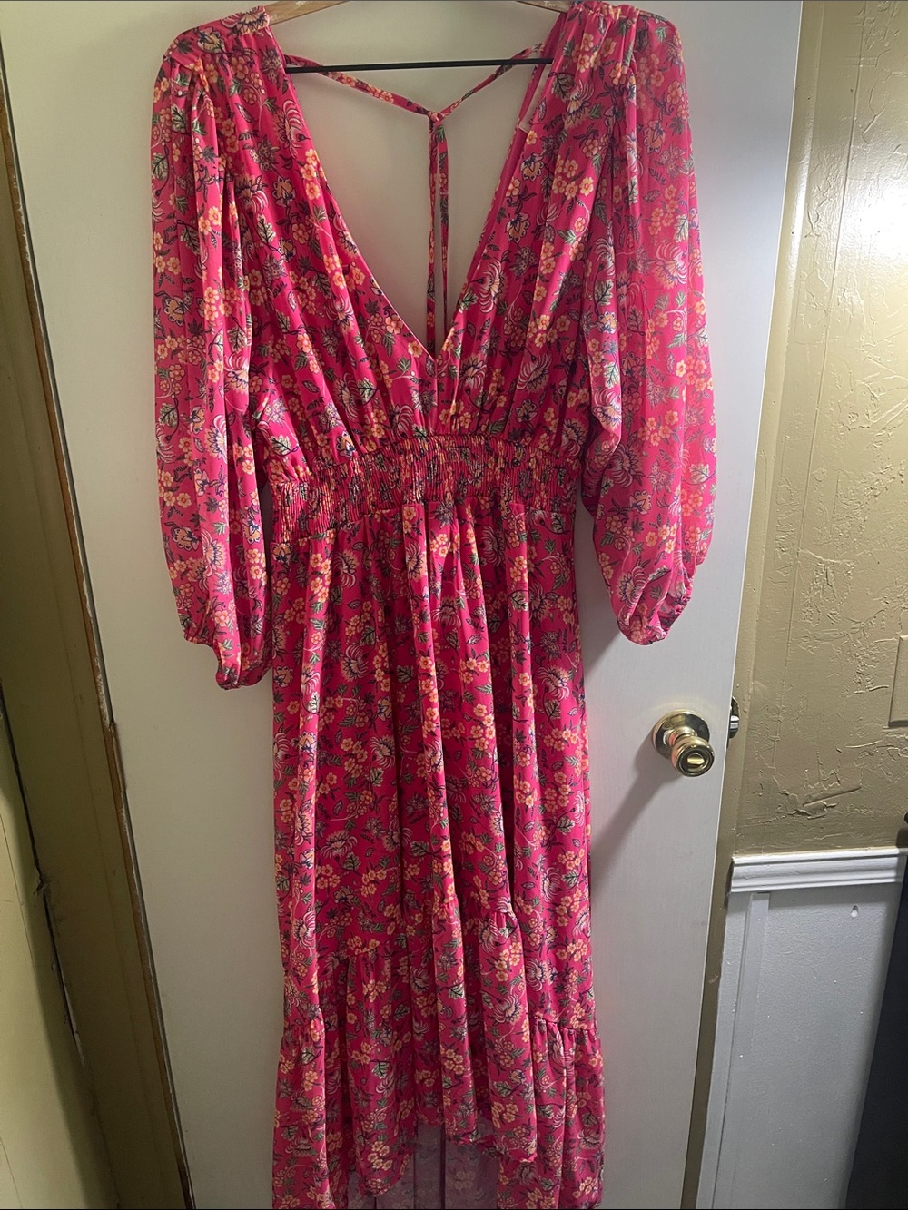 Flying Tomato Pink Floral Boho Maxi Dress Size Large